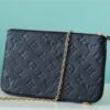LV Double Zip Pochette Monogram Empreinte Black For Women,  Shoulder and Crossbody Bags 7.9in/20cm LV M68568