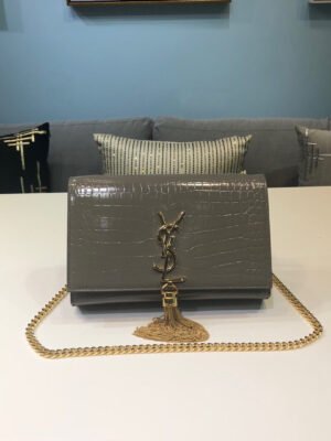 YSSL Kate Small Chain Bag With Tassel In Embossed Green For Women 7.8in/20cm YSL?