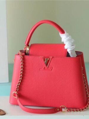 LV Capucines MM Taurillon Red For Women, Women¡¯s Bags, Shoulder And Crossbody Bags 12.4in/31.5cm LV?