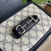 gg Horsebit 1955 gg Mini Bag Beige And Blue Supreme Canvas For Women 8in/20cm 658574 96IWN 4076