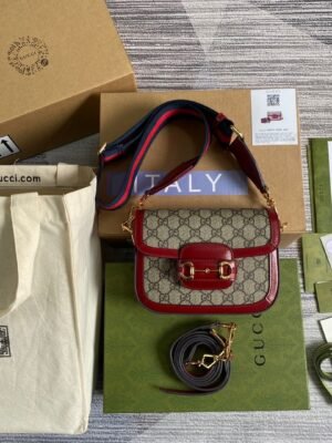 gg Horsebit 1955 gg Mini Bag Red For Women, Women’s Bags 8in/21cm gg