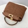 FI Peekaboo Mini Brown Braided Bag For Woman 18cm/7in