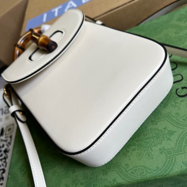 gg Bamboo Mini Handbag White For Women, Women’s Bags 6.2in/16cm gg 702106 UZY0T 9022
