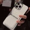 BB Card Holder Leather iPhone Case-iPhone 12 / White