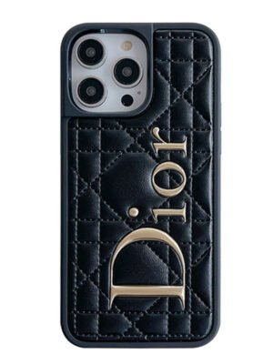 CD Gold Logo Leather iPhone Case
