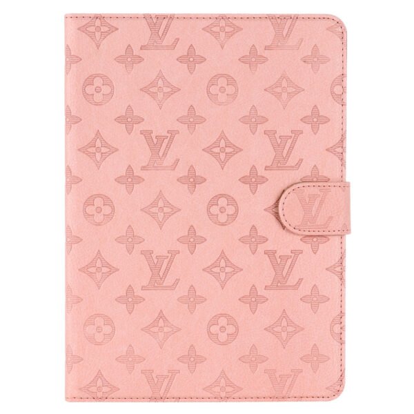 3D Embossed Canvas Monogram Holster Apple iPad Flip Cover With Stand Function