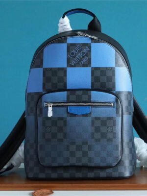 LV Josh Backpack Damier Graphite Giant Blue For Men, Bags 40cm LV N40402