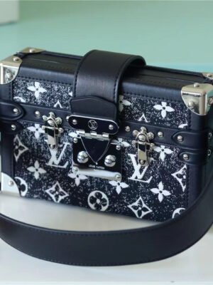 LV Petite Malle Monogram Jacquard Denim Navy Blue For Women,  Shoulder And Crossbody Bags 7.9in/20cm LV?