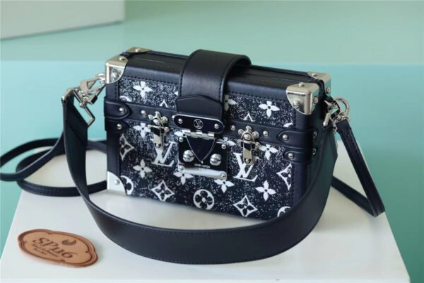 LV Petite Malle Monogram Jacquard Denim Navy Blue For Women,  Shoulder And Crossbody Bags 7.9in/20cm LV?