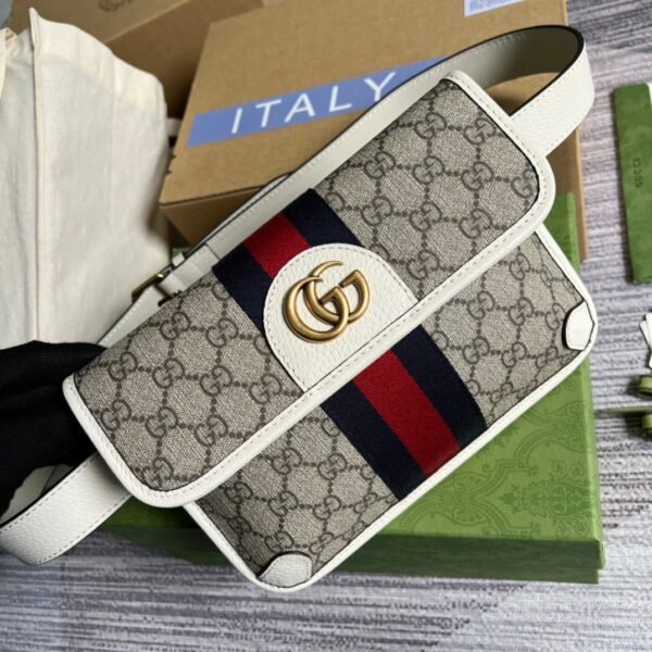 gg Ophidia Belt Bag Beige And Ebony gg Supreme Canvas, A Material With Low Environmental Impact For Men? 8.7in/22cm gg 674081 96IWT 9794