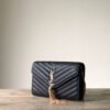 YSSL Monogram Chain Wallet Black For Women 8.7in/23cm YSL