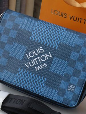LV Studio Messenger Damier Graphite Blue For Men, Bags, Shoulder And Crossbody Bags 9.3in/25.3cm LV N50026