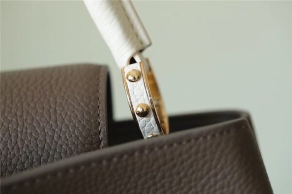 5fafff34 LV Capucines BB Taurillon Smokey Brown Green/ Creme/ Pink For Women, Shoulder And Crossbody Bags 27cm/10.6in LV M59516