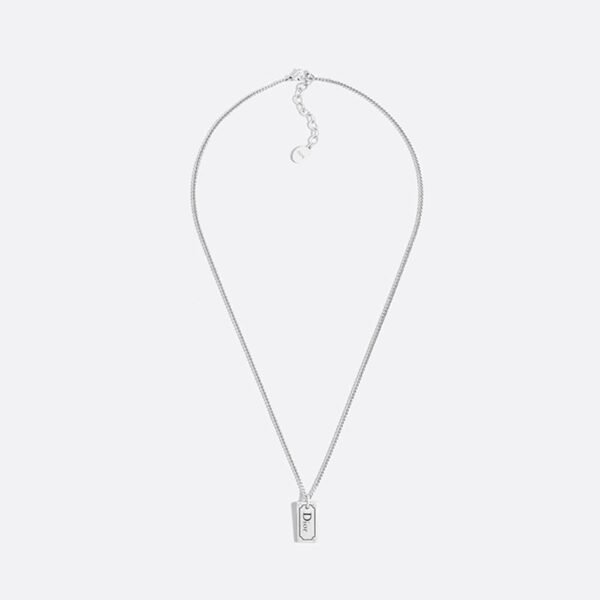 18K CD Oblique Plate Pendant Necklace
