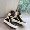 Rick Owens Geobasket Sneakers - Black and Cream