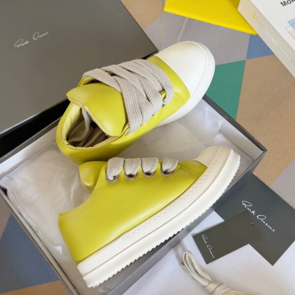 6._6_3cb4cab3-804c-45a7-bdff-c6fdff5938de Rick Owens Yellow Low-Top Sneakers