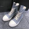 High-Top Grey Canvas Sneakers