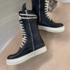 6._6_79345ff8-a4d3-462a-9b03-b704e5b449d9 Rick Owens High-Top Leather Boots - Black and Cream
