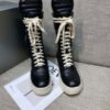 High-Top Leather Lace-Up Boots