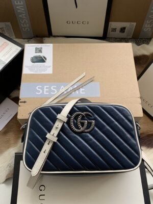 gg Marmont Matelass¨¦ Shoulder Bag Blue For Women 9.5in/24cm gg