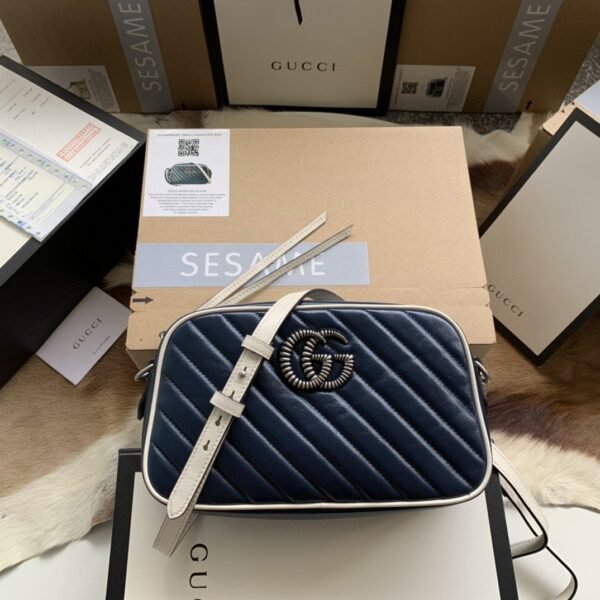 gg Marmont Matelass¨¦ Shoulder Bag Blue For Women 9.5in/24cm gg