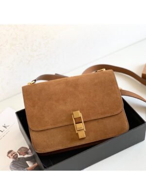 YSSL?Le Carre Satchel Brown For Women 9in/23cm YSL