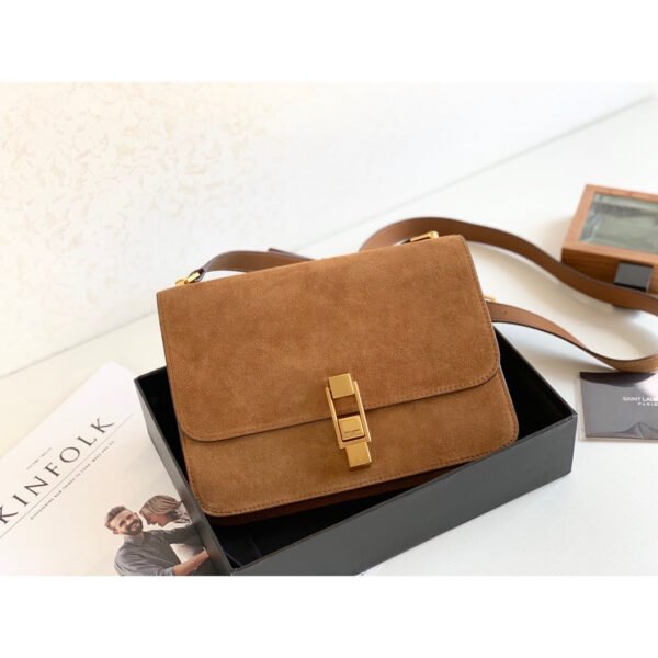 YSSL?Le Carre Satchel Brown For Women 9in/23cm YSL