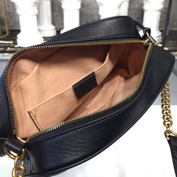 gg Marmont Small Matelass¨¦ Shoulder Bag Black Matelass¨¦ Chevron For Women 9.5in/24cm gg 447632 DTD1T 1000