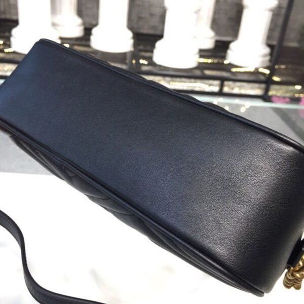 gg Marmont Small Matelass¨¦ Shoulder Bag Black Matelass¨¦ Chevron For Women 9.5in/24cm gg 447632 DTD1T 1000