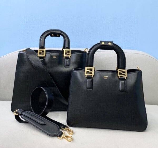 FI Small FF Tote Shoulder Black Bag For Woman 30cm/12in