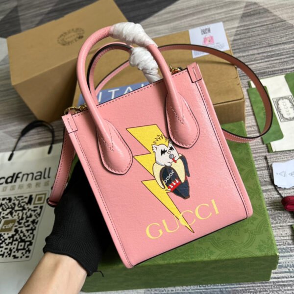 64283900 gg Bananya Print Mini Tote Bag Pink For Women, Women’s Bags 7.9in/20cm gg 671623 U5XAG 5964