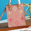 LV Petit Sac Plat Monogram Empreinte Pink For Women, Women¡¯s Handbags, Shoulder And Crossbody Bags 5.5in/14cm LV M80449