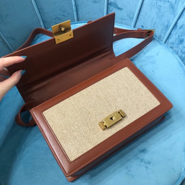 YSSL Le Carr¨¦ Satchel In Canvas And Box Natural Beige & Brick For Women 9in/23cm YSL?