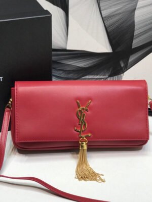 YSSL Kate Tassel Small Shoulder Bag Red For Women 10.2in/26cm YSL?