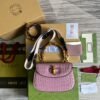 gg Bamboo 1947 Crocodile Top Handle Bag Pink For Women, Women’s Bags 10.2in/26cm gg