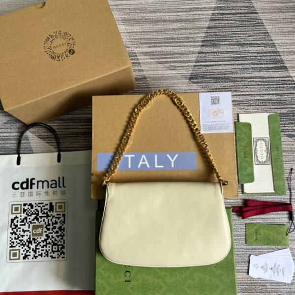 gg Blondie Shoulder Bag White For Women, Women’s Bags 11in/28cm gg 699268 UXX0G 9022
