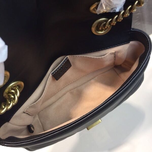 gg Marmont Matelass¨¦ Mini Bag Black Matelass¨¦ Chevron For Women 8.5in/22cm gg ?446744 DTDIT 1000