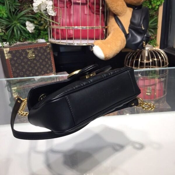 gg Marmont Matelass¨¦ Mini Bag Black Matelass¨¦ Chevron For Women 8.5in/22cm gg ?446744 DTDIT 1000