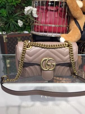 gg Marmont Matelass¨¦ Mini Bag Beige Matelass¨¦ Chevron For Women 8.5in/22cm gg 446744