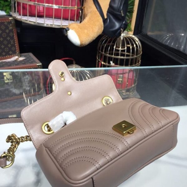 gg Marmont Matelass¨¦ Mini Bag Beige Matelass¨¦ Chevron For Women 8.5in/22cm gg 446744