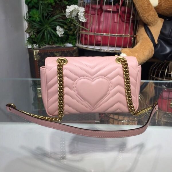 gg Marmont Matelass¨¦ Mini Bag Dusty Pink Matelass¨¦ Chevron For Women 8.5in/22cm gg 446744