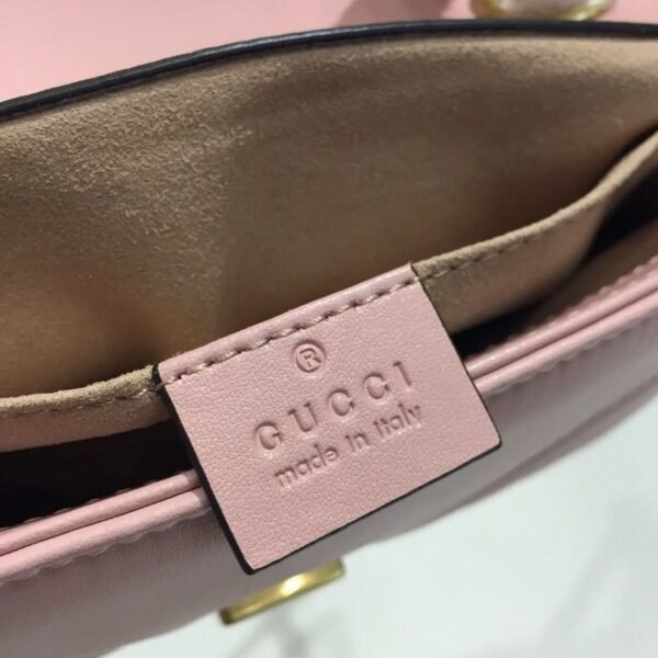 gg Marmont Matelass¨¦ Mini Bag Dusty Pink Matelass¨¦ Chevron For Women 8.5in/22cm gg 446744