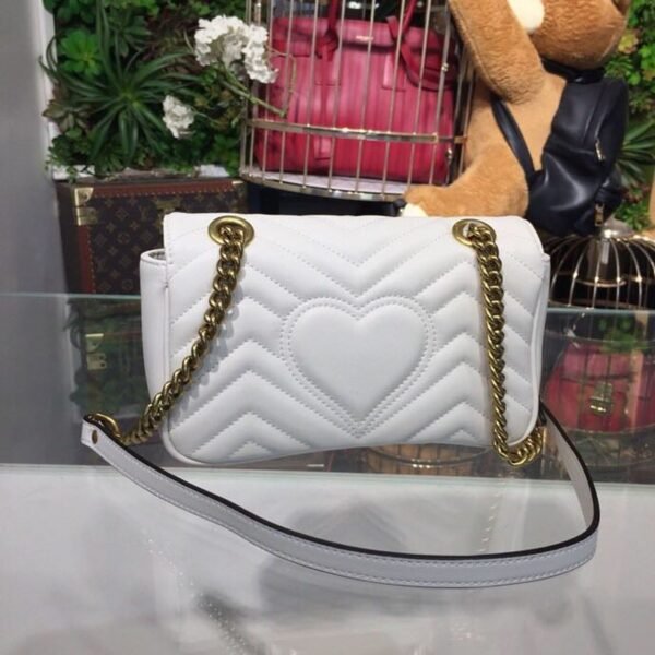 gg Marmont Matelass¨¦ Mini Bag White Matelass¨¦ Chevron For Women 8.5in/22cm gg 446744 DTDIT 9022