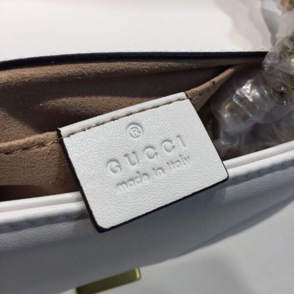 gg Marmont Matelass¨¦ Mini Bag White Matelass¨¦ Chevron For Women 8.5in/22cm gg 446744 DTDIT 9022