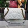 gg Marmont Small Matelass¨¦ Shoulder Bag White Chevron For Women 10in/25cm 443497 DTDIT 9022