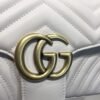 gg Marmont Small Matelass¨¦ Shoulder Bag White Chevron For Women 10in/25cm 443497 DTDIT 9022