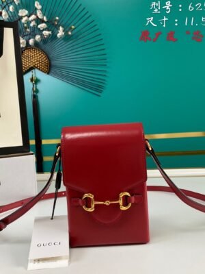 gg Horsebit 1955 Mini Bag Red For Women And Men 6.7in/17cm gg 625615