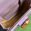 gg Bamboo 1947 Crocodile Mini Top Handle Bag Pink For Women, Women’s Bags 6.7in/17cm gg