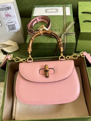 gg Bamboo 1947 Small Top Handle Bag  Pink  For Women 8.3in/21cm gg 675797 10ODT 5467