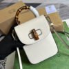 gg Bamboo Mini Handbag White For Women, Women’s Bags 6.2in/16cm gg 702106 UZY0T 9022